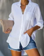 Chemise uni pour femme