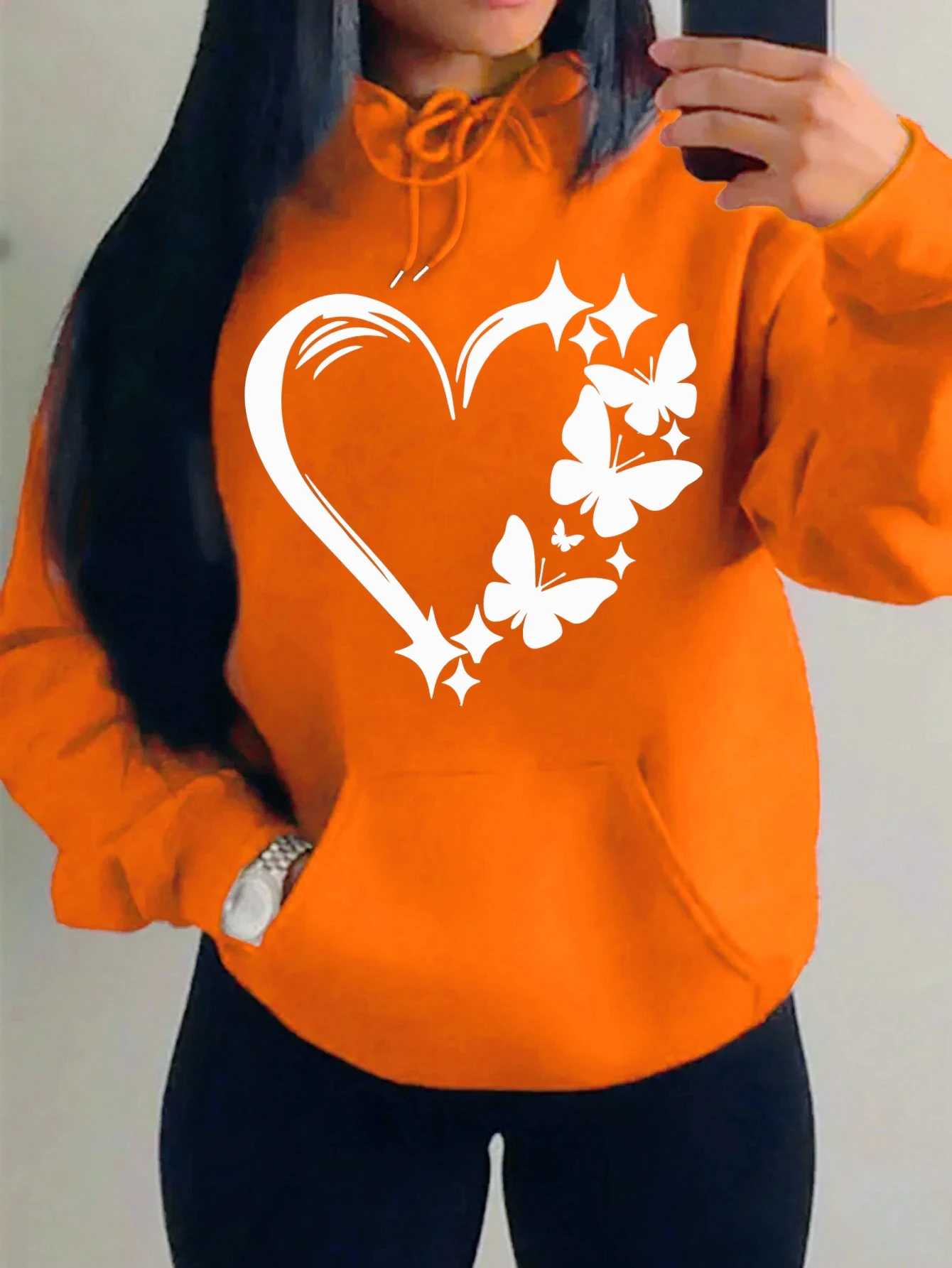 Sweat à Capuche "cœur et papillon" – Image 11