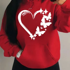 Sweat à  Capuche "cœur et papillon"