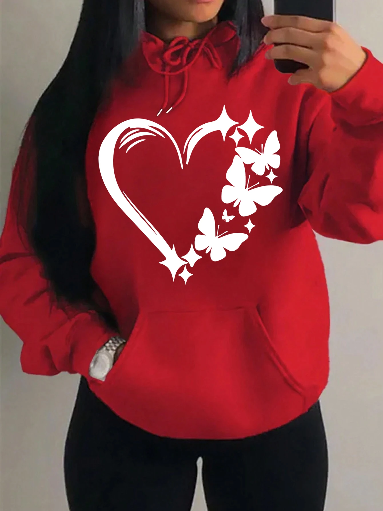 Sweat à Capuche "cœur et papillon"