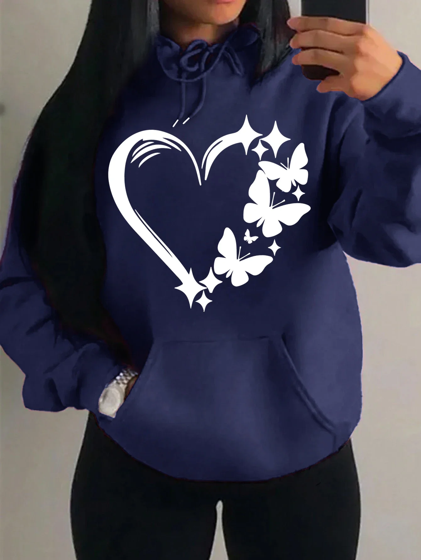 Sweat à Capuche "cœur et papillon" – Image 12