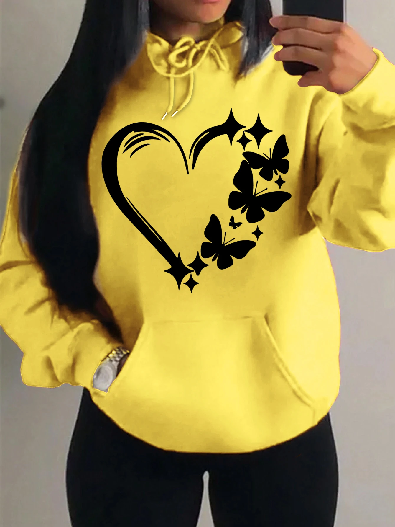 Sweat à Capuche "cœur et papillon" – Image 9