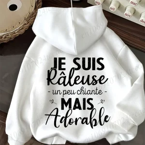 sweat à capuche imprimé lettre