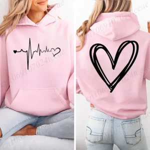 Sweat à Capuche motif "Coeur /grahique"