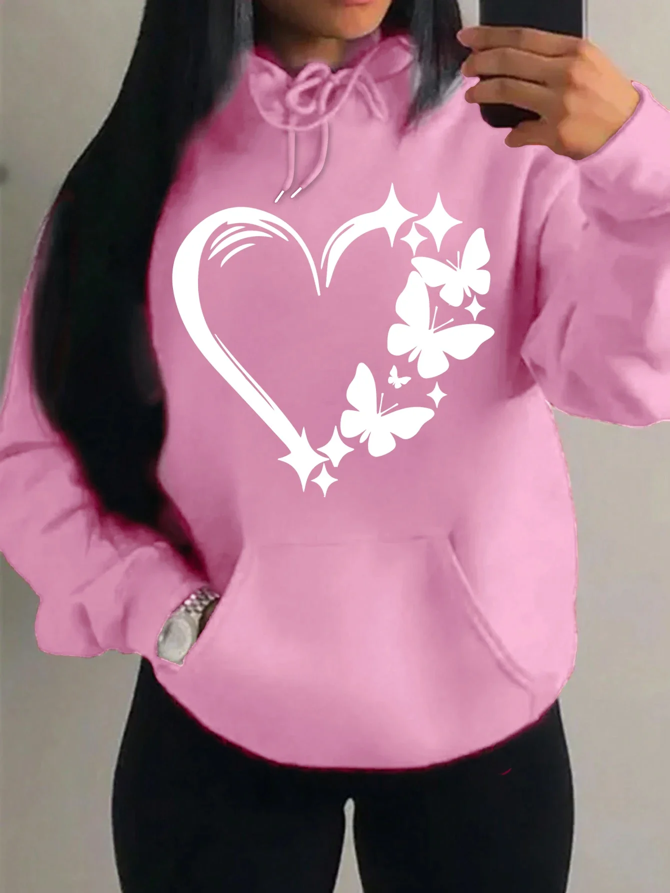 Sweat à Capuche "cœur et papillon" – Image 21
