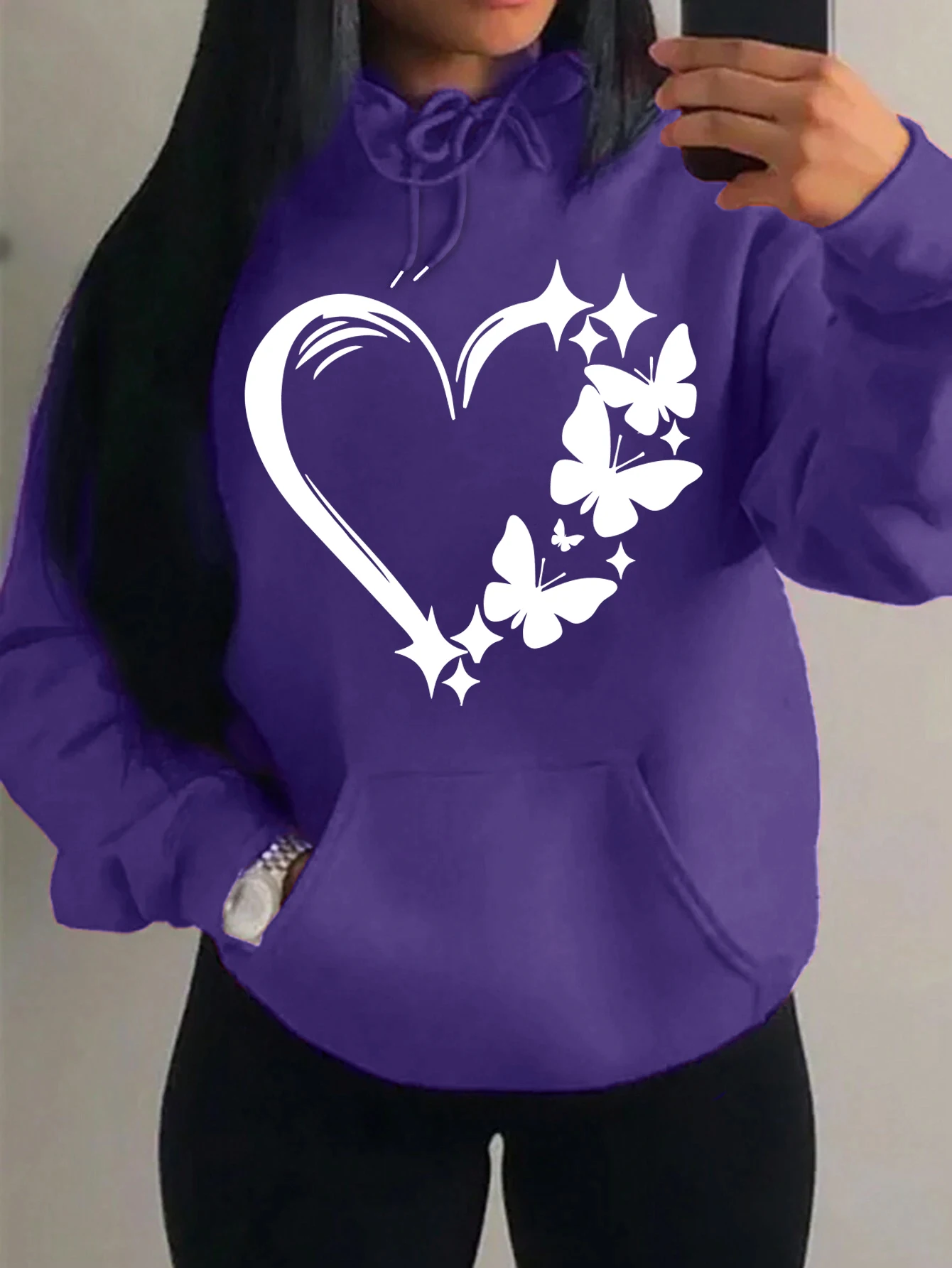 Sweat à Capuche "cœur et papillon" – Image 16