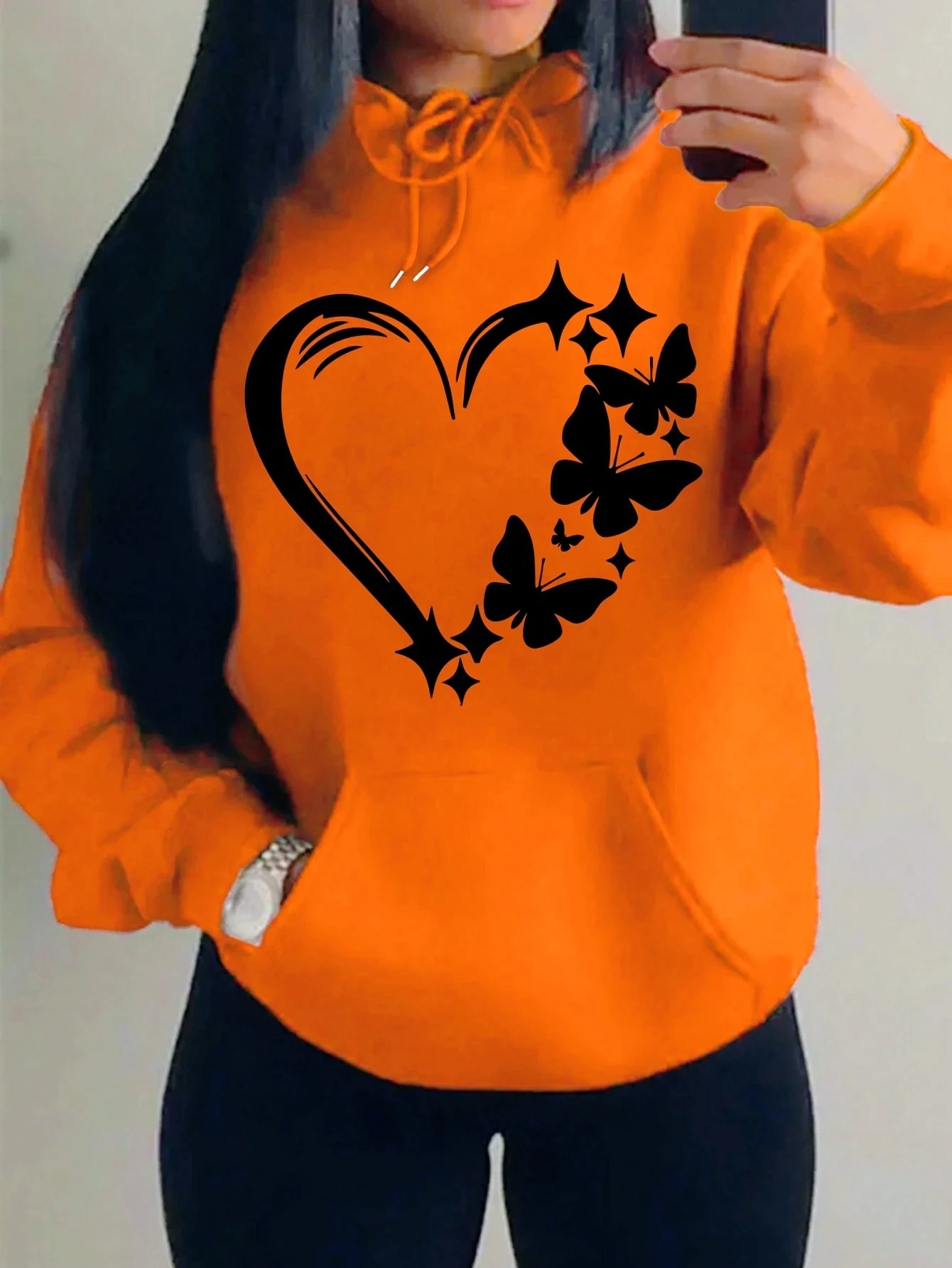 Sweat à Capuche "cœur et papillon" – Image 14