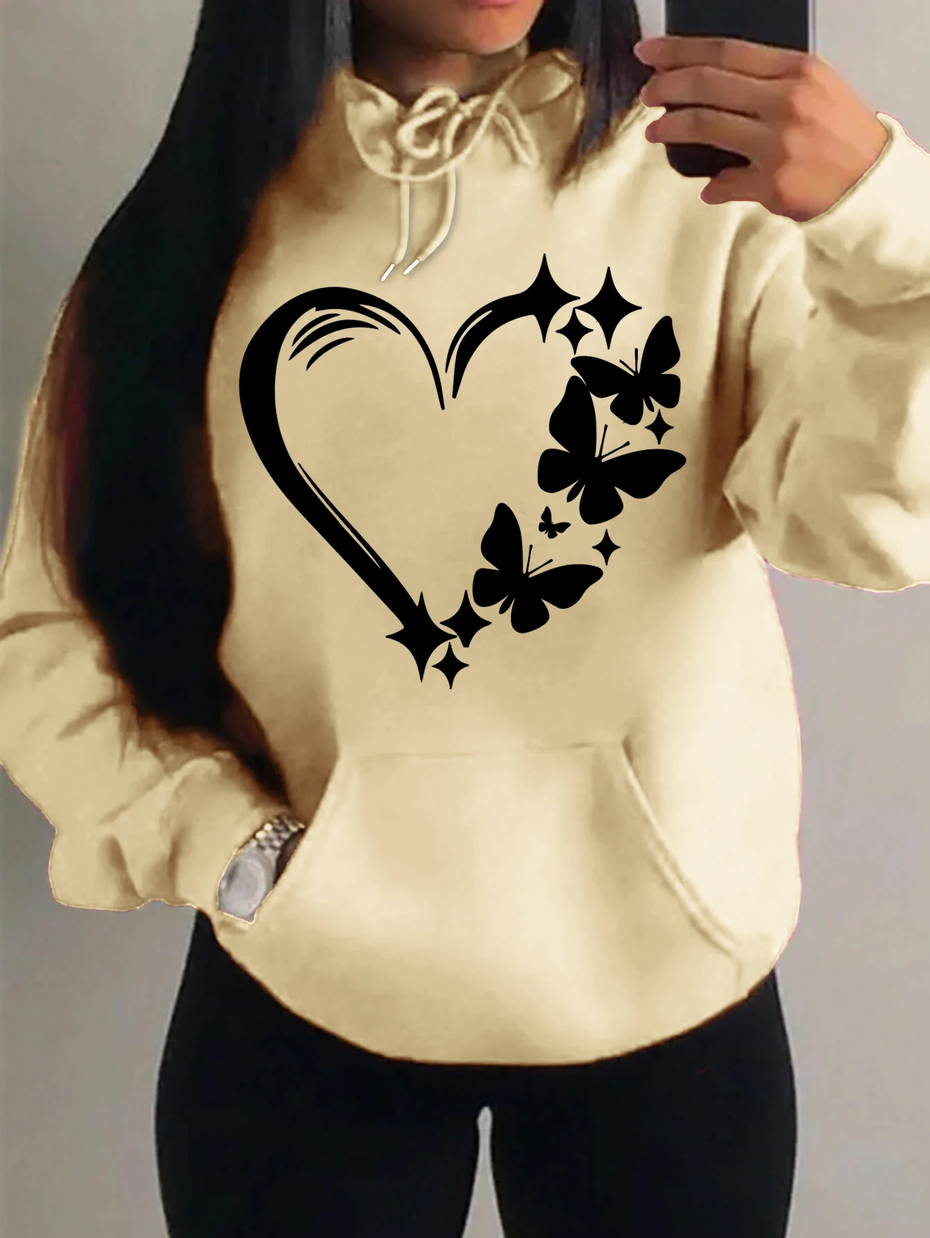 Sweat à Capuche "cœur et papillon" – Image 5
