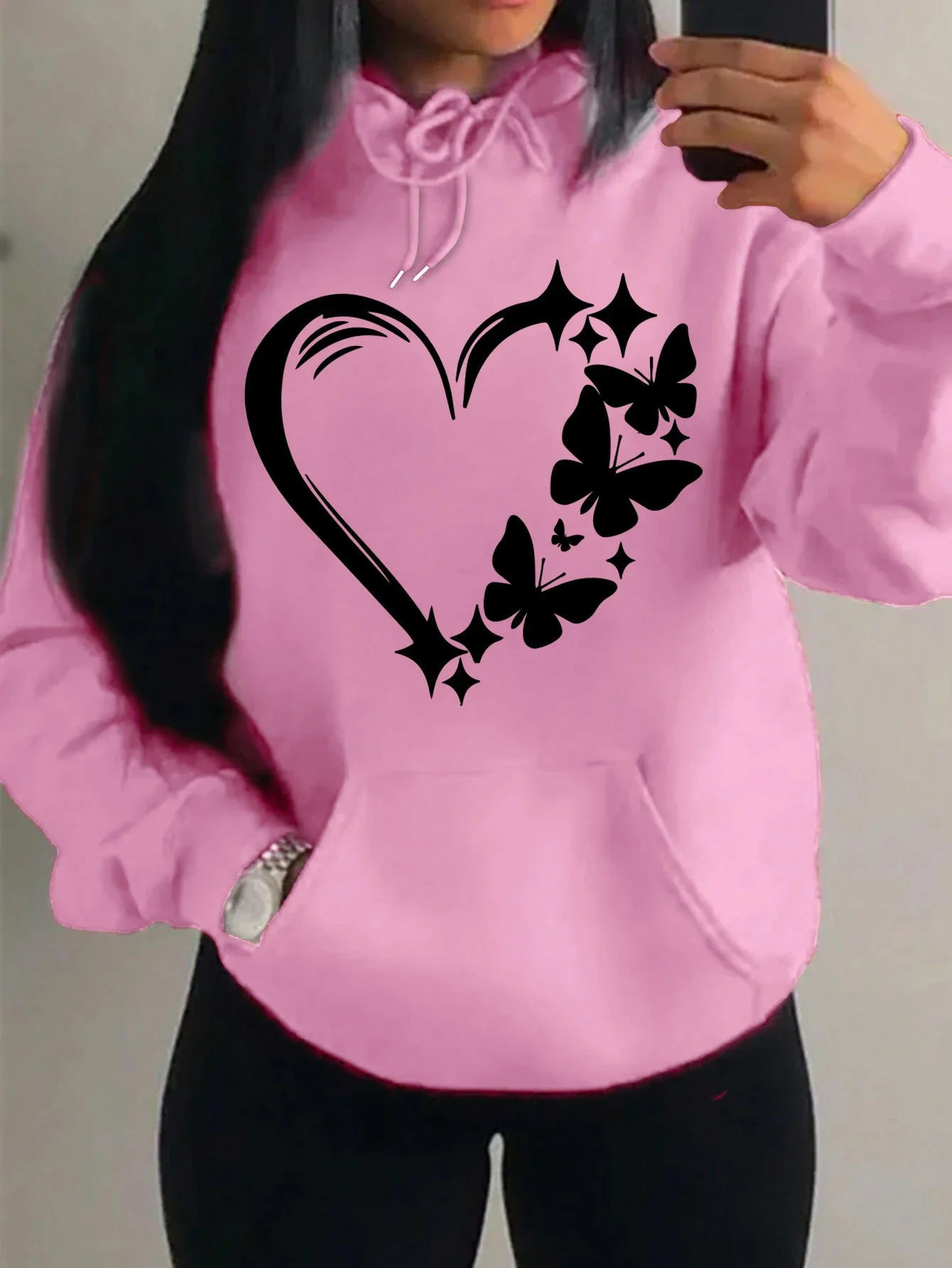 Sweat à Capuche "cœur et papillon" – Image 8