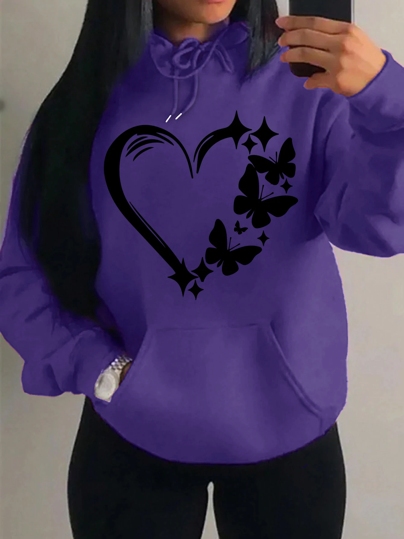 Sweat à Capuche "cœur et papillon" – Image 7