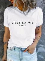 T-shirt  “Paris”, col rond