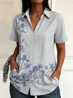 Chemise avec col rabattu et motif imprimé