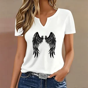 T-shirt à motif d'ailes