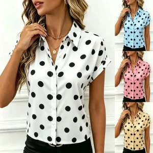 Chemisier femme à pois.