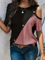 Haut T-shirt femme épaule tomba élégant