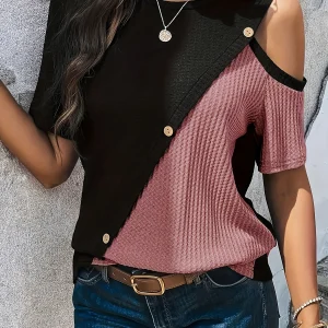 Haut T-shirt femme épaule tomba élégant