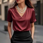 Haut unis style vintage.