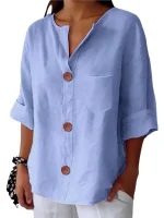 Chemise à col V