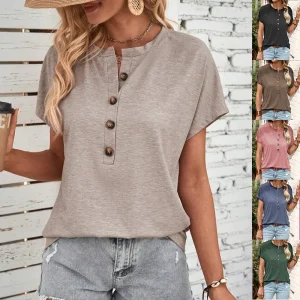 Haut pour femme torsadé avec boutons.