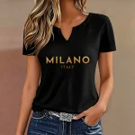 T-shirt pour femme, imprimé "Milano Italiy ".