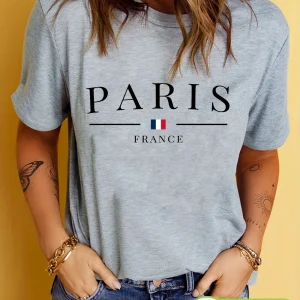 T-shirt  imprimé “PARIS France”.