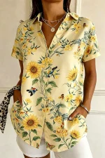 Chemise à un col rabattu.