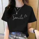T-shirt  "smile".  col rond.