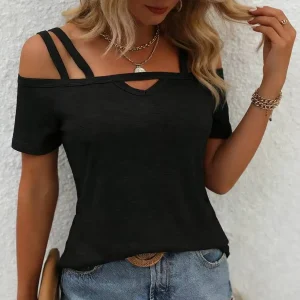 Haut pour femme, épaules dénudées, double bretelle.